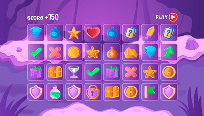 Gradient cartoon game elements composition