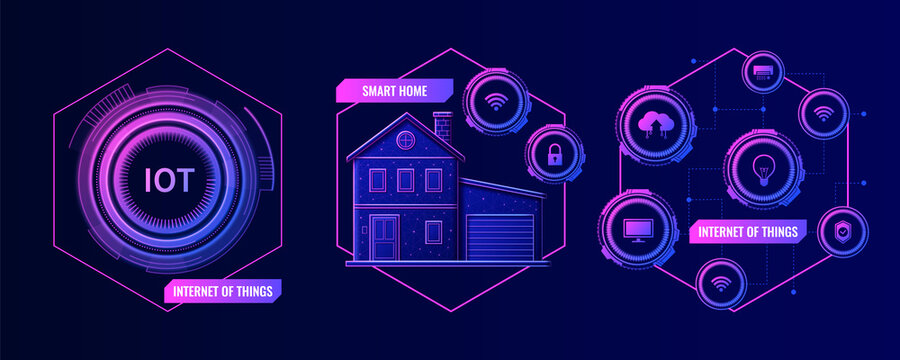 IoT labels in gradient design
