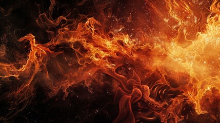 Vivid Cosmic Fire - Abstract Energy Flow. The essence of raw, dynamic energy depicted as a swirling mass of fire, illustrating a cosmic explosion of power and vitality.
