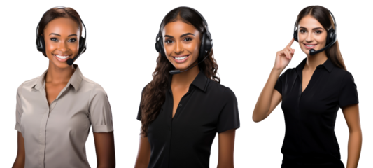 PNG diverse customer service worker  cut out element set