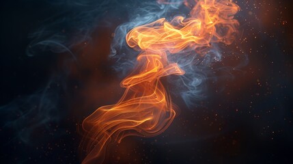 Fototapeta premium Abstract Flame Essence - Ethereal Fire Dance. An artistic rendering of flame as a fluid, graceful form, evoking the dance of fire in an ethereal and almost mystical way.