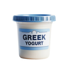 Greek yogurt cup package isolated on white transparent 