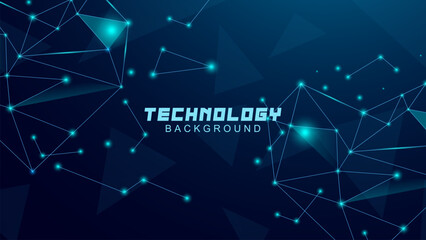 Abstract background digital technology concept. Futuristic triangle lines with blue light particles. suitable for banners, websites, wallpapers, posters