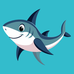 Blacktip shark goes vector kawaii.