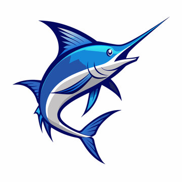 recommend clip art: Blue Marlin fish lies icon vector,Vector