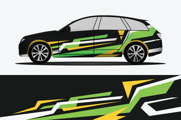 Sport car decal wrap abstract stripe vector