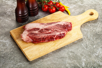 Raw beef chuck roll steak