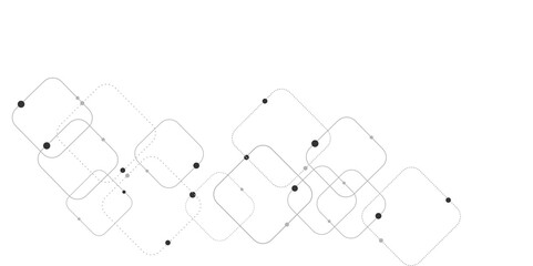 Vector background abstract technology communication data Science. Grey graphic background dots with connections technologies and sharing data as abstract concept.