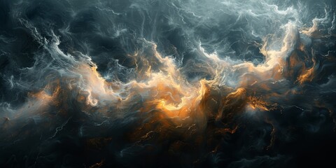 Fototapeta premium A dynamic interplay of colors and textures that evoke a sense of mystery and the cosmic scale, perfect for conveying themes of energy, nature, and the universe.