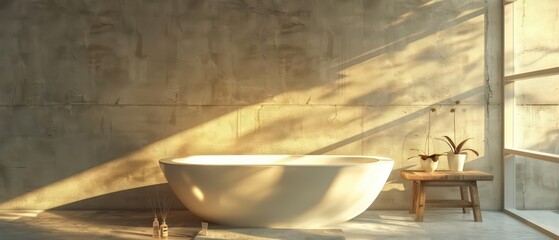 bathroom design with sleek fixtures, neutral palette, and ample space for a tranquil, modern feel