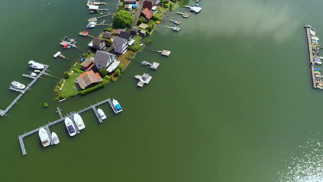 high water rhine river flood 2024 lake eicher see germany europe 4k / 30fps