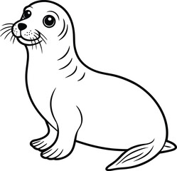 Obraz premium seal on the beach illustration