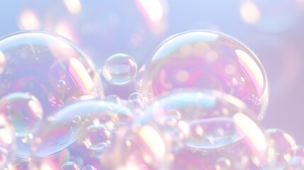 Soap bubble background, Close up of soap bubbles, AI generated