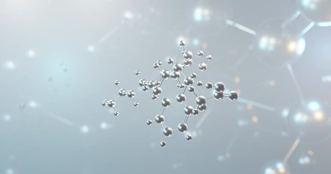 Treprostinil rotating 3d molecule, molecular structure of remodulin, seamless video