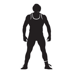 Flat college wrestler icon design, black vector illustration on white background