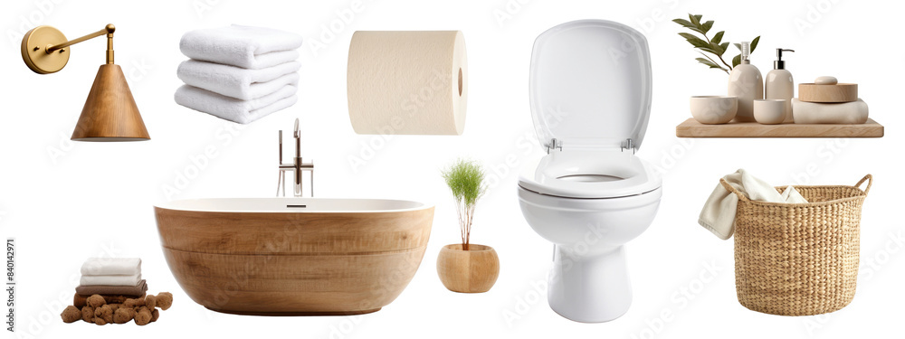 Sticker png bathroom design cut out element set