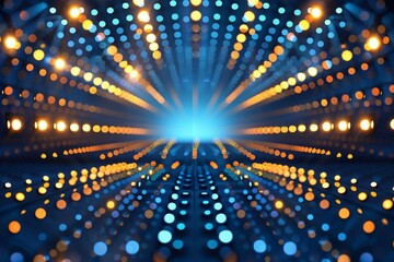 Naklejka premium Arena blue and yellow lights background