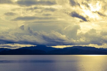 clouds over the lake