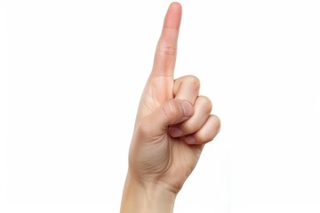 Finger sign on white background