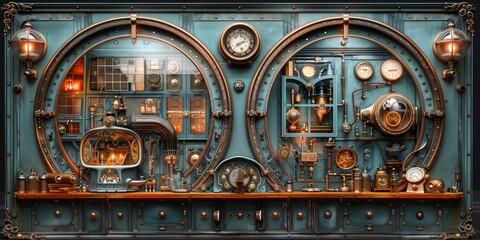 Steampunk master chefs piloting whimsical kitchen automata that breathe life into dishes through arcane culinary alchemy