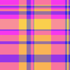 Factory plaid tartan seamless, halftone fabric textile background. Father check pattern texture vector in red and violet colors.
