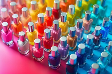 Colorful bottles of nail polish.