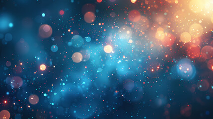 Fototapeta premium A captivating abstract bokeh background with bright multicolored lights creating a festive and dreamy atmosphere.