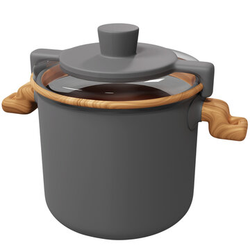 Pressure Cooker, Pot, Saucepan 3d illustration