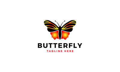 Obraz premium Abstract Butterfly with Human Face Logo Vector Design Template