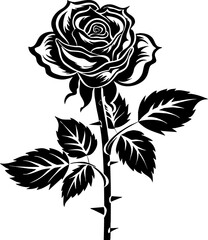Rose Flower Vector Silhouette