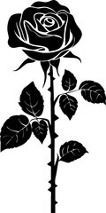 Rose Flower Vector Silhouette