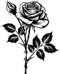 Rose Flower Vector Silhouette