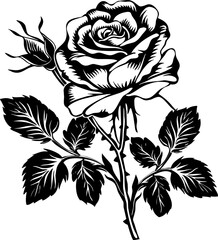 Rose Flower Vector Silhouette