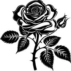 Rose Flower Vector Silhouette
