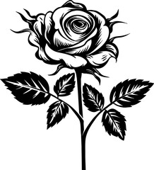 Rose Flower Vector Silhouette
