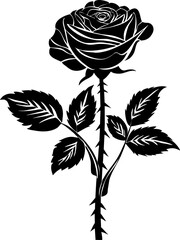 Rose Flower Vector Silhouette