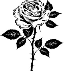 Rose Flower Vector Silhouette
