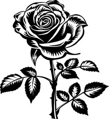 Rose Flower Vector Silhouette