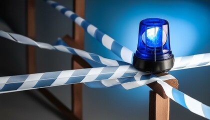 Absperrband und Blaulicht