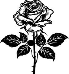 Rose Flower Vector Silhouette