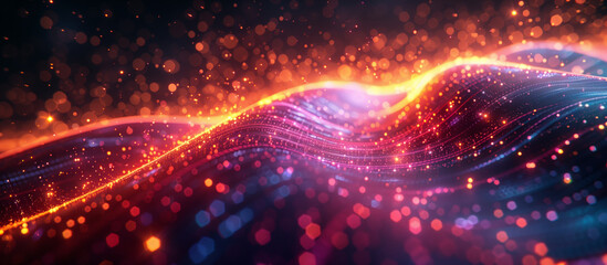 Fototapeta premium Abstract digital data flow background. Big data technology concept