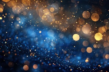 Obraz premium Close up of blue and gold background with several lights