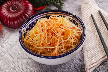 Asian spicy glass noodle salad