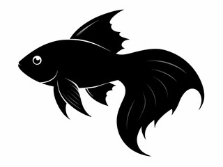 Betta fish silhouette vector illustration 