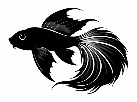 recommend clip art: Betta fish silhouette vector illustration 