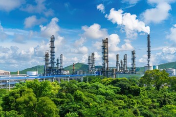 Obraz premium engineering and technological of industrial plants and facilities large-scale infrastructure including refineries, power plants, and pipelines