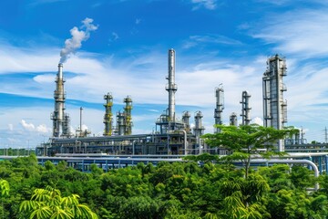 Obraz premium engineering and technological of industrial plants and facilities large-scale infrastructure including refineries, power plants, and pipelines