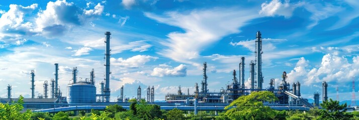 Obraz premium engineering and technological of industrial plants and facilities large-scale infrastructure including refineries, power plants, and pipelines