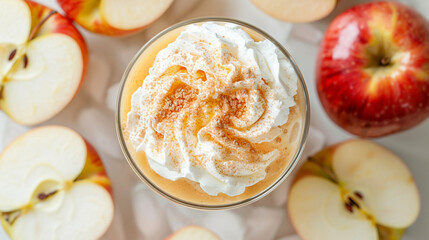 fresh fruit and apple juice