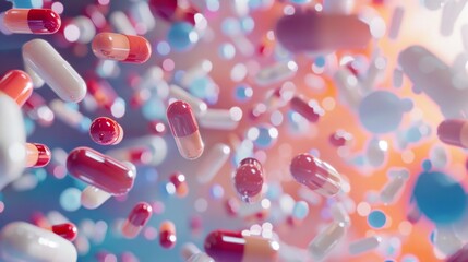 Vibrant Pharmaceutical Capsules in Motion A Stunning Snapshot of Industry Innovation